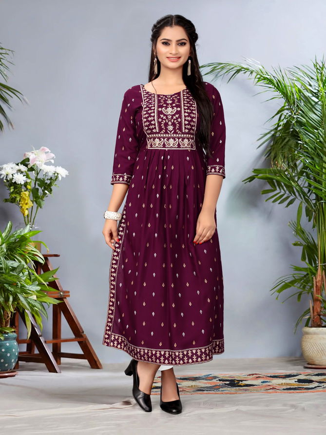 Nayra 4 Colors Long Printed Kurtis Catalog